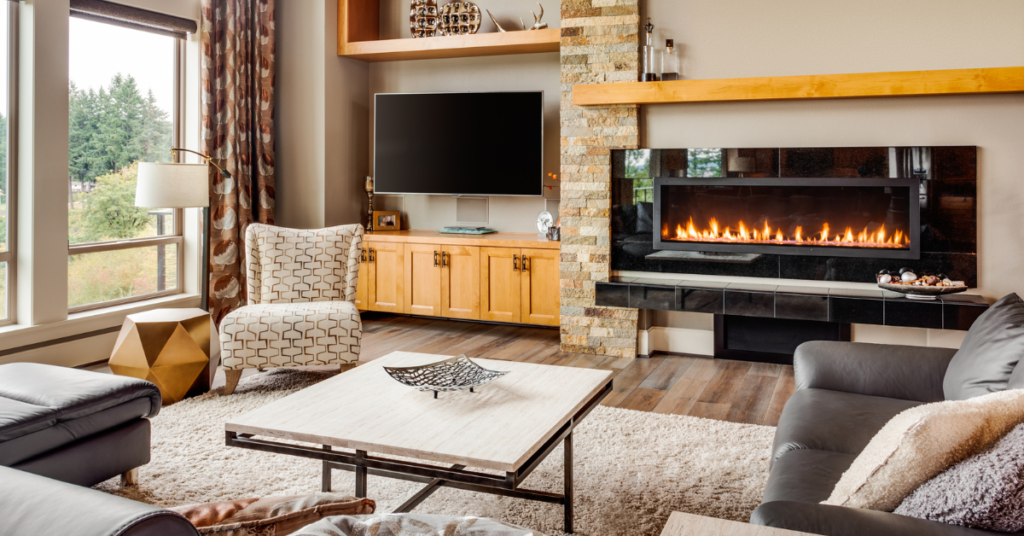 Arrangement Living Room Furniture with Fireplace and TV